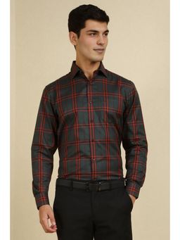 Allen Solly - Men Green Slim Fit Checks Full Sleeves Formal Shirt
