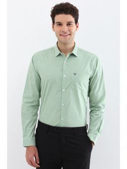 Allen Solly - Men Green Slim Fit Checks Full Sleeves Formal Shirt