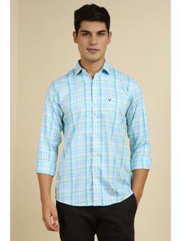 Allen Solly - Men Blue Slim Fit Checks Full Sleeves Casual Shirt