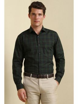 Allen Solly - Men Green Slim Fit Checks Full Sleeves Formal Shirt