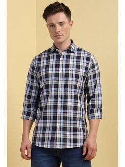 Allen Solly - Men Black Slim Fit Checks Full Sleeves Casual Shirt