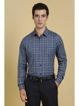 Allen Solly - Men Grey Slim Fit Checks Full Sleeves Formal Shirt