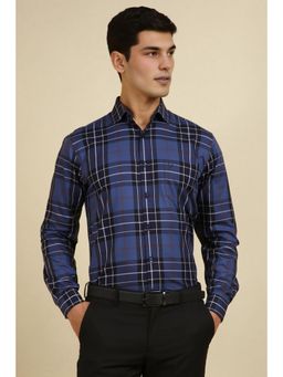 Allen Solly - Men Blue Slim Fit Checks Full Sleeves Formal Shirt