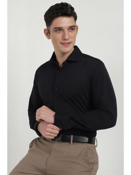 Allen Solly - Men Black Slim Fit Solid Full Sleeves Formal Shirt