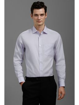 Louis Philippe - Men Lilac Classic Fit Print Full Sleeves Formal Shirt