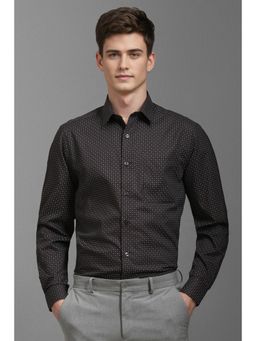 Louis Philippe - Men Brown Classic Fit Print Full Sleeves Formal Shirt