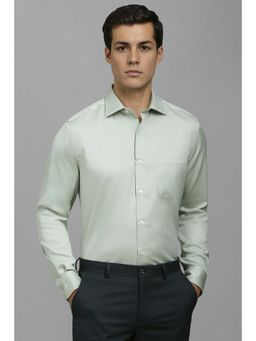 Louis Philippe - Men Green Classic Fit Textured Full Sleeves Formal Shirt