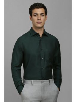 Louis Philippe - Men Green Classic Fit Print Full Sleeves Formal Shirt