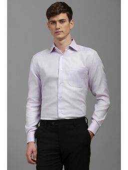 Louis Philippe - Men Lilac Classic Fit Textured Full Sleeves Formal Shirt