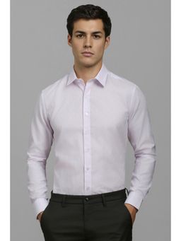 Louis Philippe - Men Lilac Slim Fit Print Full Sleeves Formal Shirt