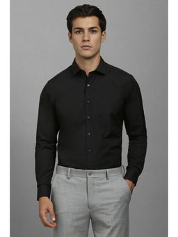 Louis Philippe - Men Black Slim Fit Solid Full Sleeves Formal Shirt