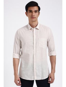 Peter England - Men White Slim Fit Print Shirt