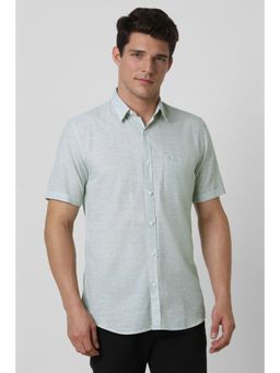 Peter England - Men Green Slim Fit Print Shirt