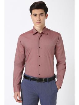 Peter England - Men Mauve Regular Fit Formal Shirt
