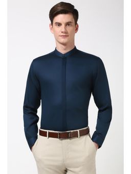 Peter England - Men Navy Blue Slim Fit Formal Shirt