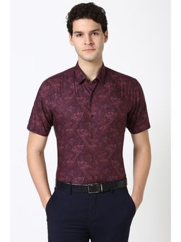 Peter England - Men Maroon Regular Fit Formal Shirt