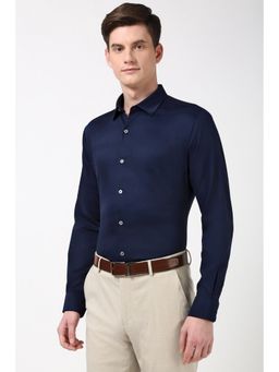 Peter England - Men Navy Blue Regular Fit Formal Shirt