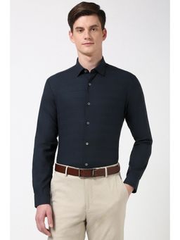 Peter England - Men Navy Blue Slim Fit Formal Shirt