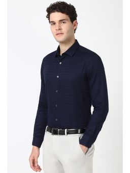 Peter England - Men Navy Blue Slim Fit Formal Shirt