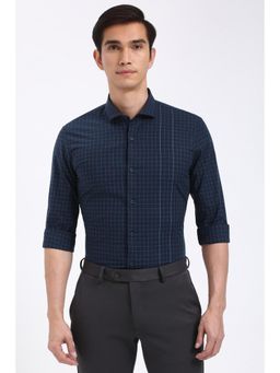 Peter England - Men Navy Blue Super Slim Fit Formal Shirt