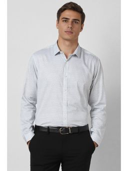 Van Heusen - Men Grey Slim Fit Print Full Sleeves Party Shirt