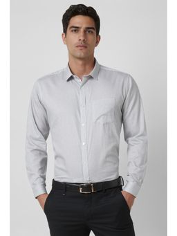 Van Heusen - Men Grey Slim Fit Print Full Sleeves Party Shirt