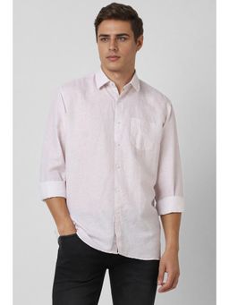 Van Heusen - Men Pink Regular Fit Print Full Sleeves Casual Shirt