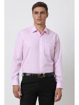 Van Heusen - Men Pink Regular Fit Checks Full Sleeves Formal Shirt