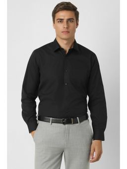 Van Heusen - Men Black Regular Fit Solid Full Sleeves Formal Shirt