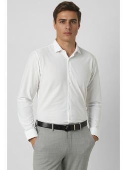 Van Heusen - Men White Slim Fit Solid Full Sleeves Formal Shirt