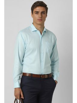 Van Heusen - Men Light Blue Regular Fit Solid Full Sleeves Formal Shirt