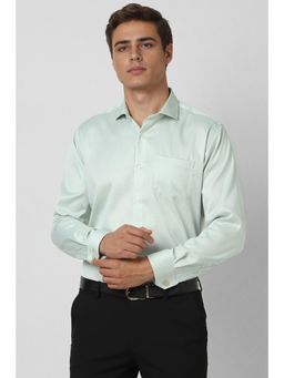 Van Heusen - Men Green Regular Fit Textured Full Sleeves Formal Shirt