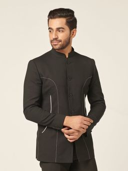 MR BUTTON - Black Slim-Fit Bandhgala
