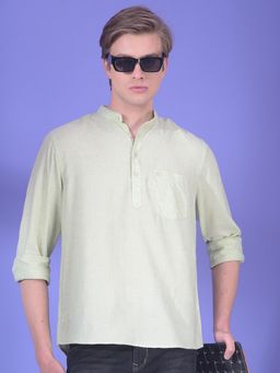 CRIMSOUNE CLUB - Men Green Linen Kurta