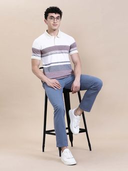 Crocodile - Men'S Regular Fit Solid Melange Striped Slim Fit Polo T-Shirt