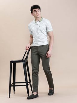 Crocodile - Men'S Regular Fit Slim Fit White Aop Polo T-Shirt