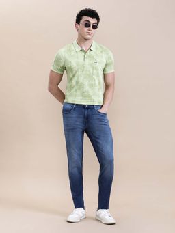 Crocodile - Men'S Regular Fit All Over Leaf Print Slim Fit Polo T-Shirt