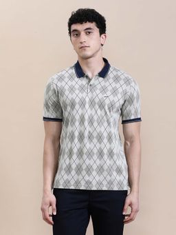 Crocodile - Men'S Regular Fit Diamond Aop Slim Fit Polo T-Shirt