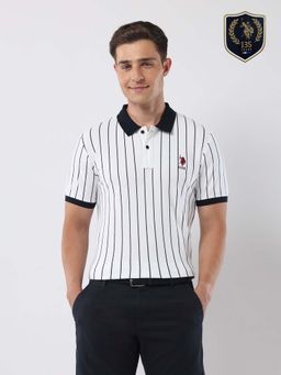 U.S. POLO ASSN. - Men'S Vertical Striped 135 Anniversary Polo T-Shirt