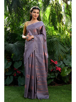 Beatitude - Grey Kota Handwoven Banswara Silk Saree with Unstitched Blouse