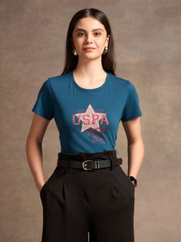 U.S. POLO ASSN. - Stud Embellishment Cotton T-Shirt