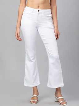 Globus - Women White High-rise Stretchable Bootcut Jeans