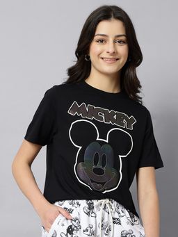 Free Authority - Women Mickey and Friends Printed Regular Fit T-Shirt