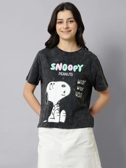 Free Authority - Women Snoppy Printed Regular Fit T-Shirt