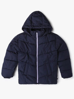 GAP - Navy Blue Girl's Quilted Hooded Puffer Jacket