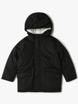 GAP - Black Boy's Solid Hooded Bomber Jacket