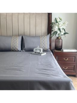 Sadyaska - Dark Grey Maroc Cotton Rich Bedsheet (King)