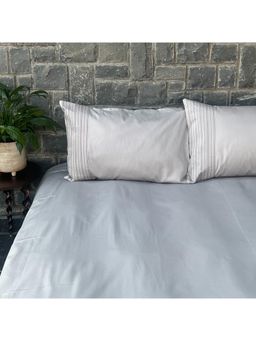 Sadyaska - Pearl Grey Pinstripe Cotton Bedsheet (King)