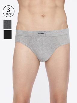 Levi's - Men Cotton 100 Ca Snug Fit Innerelastic Solid Comfort Brief (pack Of 3) Multi-Color