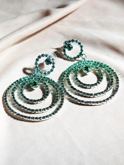 Kazo - Green Round Ombre Danglers
